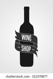 Vintage logotype for wine shop. Poster or wine label concept.