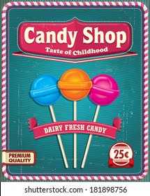 Vintage Lollipop poster design 