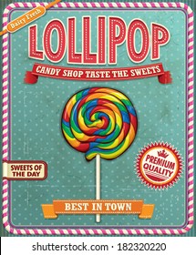 Vintage Lollipop poster design