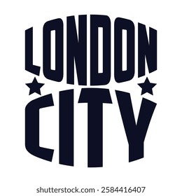 Vintage London city typography, t-shirt graphics, vectors