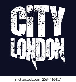 Vintage London city typography, t-shirt graphics, vectors