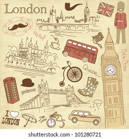 Vintage London doodles