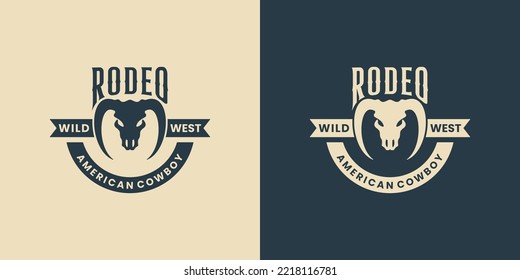 vintage longhorn, texas rodeo logo design inspiration