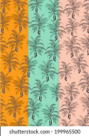 Vintage look tropical pattern,in three colors.