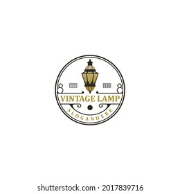 logotipo vintage de linterna vintage con estilo vintage