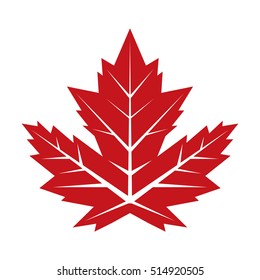 A vintage looking vector maple leaf on a red background. This icon is a symbol that is used to represent the country of Canada.