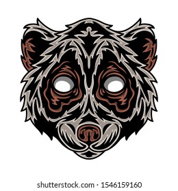 Vintage Loris face. Heading vintage style Isolated on a white background. Design element for logo, badge, tattoo, t-shirt, banner, poster.