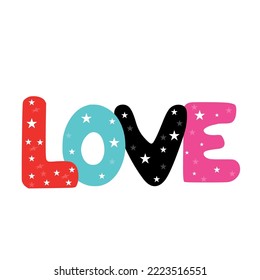 Vintage love, Hand drawn lettering phrase, decor elements. Typography card, image with lettering.Design for t-shirt and prints,flyer, poster.red,black,pink love.

