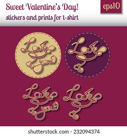 Vintage 'Love' hand written lettering apparel t-shirt design