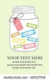 vintage love jar. vector illustration