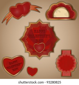 vintage love labels set for Valentine's Day - vector illustration