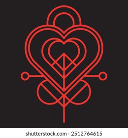 Signo de amor de Antiguas con Fuentes retro y Elementos de corazón, diseño romántico nostálgico para carteles, camisetas y manualidades.