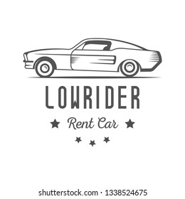 Vintage lowrider logo for your company or club. Emblem in retro style.