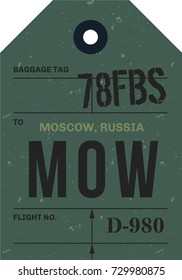 Vintage Luggage Tag. Real looking airport luggage tag.