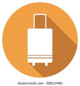 Vintage Luggage vector icon in flat design with long shadows