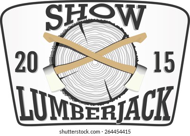 Vintage lumberjack emblem. Vector illustration logo