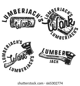 Vintage lumberjack emblems