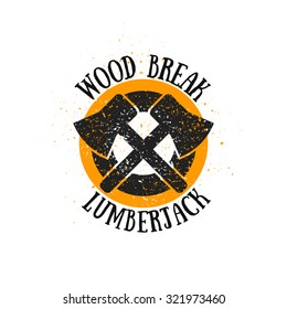 Vintage lumberjack label. Sampler for your cover, store or art works.