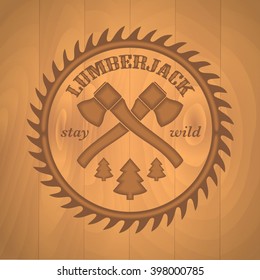 Vintage lumberjack logo with axes