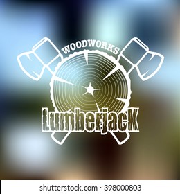 Vintage lumberjack logo with axes