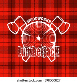 Vintage lumberjack logo with axes