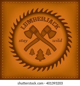 Vintage lumberjack logo with axes