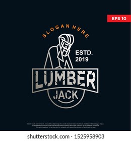 vintage lumberjack logo. modern icon, template design