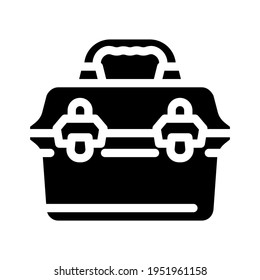 vintage lunchbox glyph icon vector. vintage lunchbox sign. isolated contour symbol black illustration