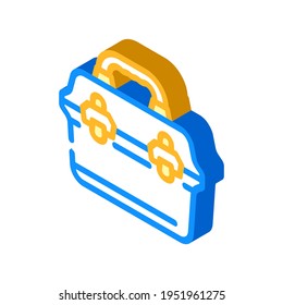 vintage lunchbox isometric icon vector. vintage lunchbox sign. isolated symbol illustration