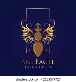 Vintage luxury ant logo mascot vector illustrations for your work logo, merchandise t-shirt, stickers and label designs, poster, greeting cards advertising business company or brands