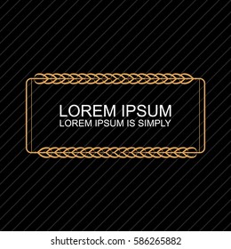 Vintage Luxury Antique Art Deco Monochrome Gold Flourishes frame. Ornamental Greeting Card Vector Template. Background cover. Title page. Hipster Style