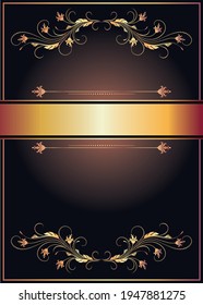 Vintage luxury background with golden floral ornament for diploma, certificate or  greeting card in retro style. Invitation vector template.