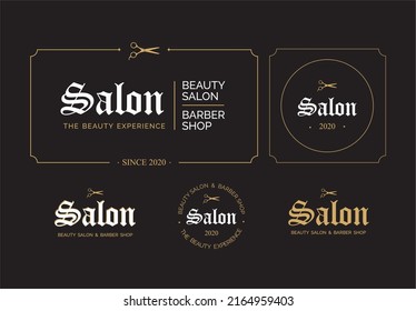 Vintage luxury badge logo template. Suitable for barber shop, tattoo studio, whiskey, alcohol, beer, salon, shop signage.