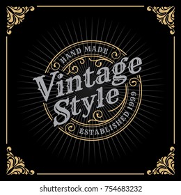 Vintage Luxury Banner Template Design for Label, Frame, Product Tags. Retro Emblem Design. Vector illustration