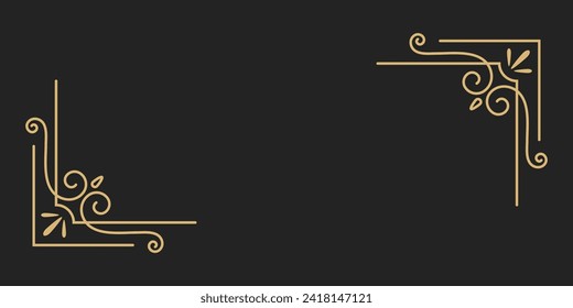 Vintage Luxury Corner frame border Design Free Vector image editable background