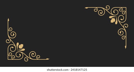 Vintage Luxury Corner frame border Design Free Vector image editable background