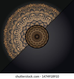 Vintage luxury decorative design of golden mandala. Vector 