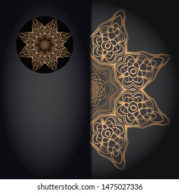 Vintage luxury decorative design of golden mandala. Vector 