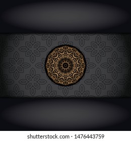 Vintage luxury decorative design of golden mandala. Vector illustration. Floral ornament