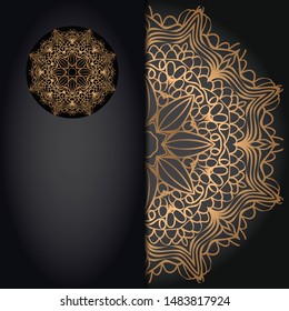 Vintage luxury decorative design of golden mandala. Vector 