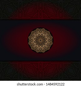 Vintage luxury decorative design of golden mandala. Vector 