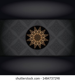 Vintage luxury decorative design of golden mandala. Vector illustration. Floral ornament