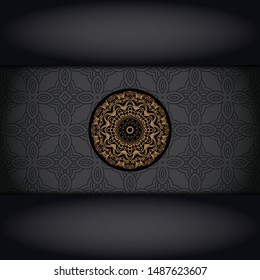 Vintage luxury decorative design of golden mandala. Vector illustration. Floral ornament
