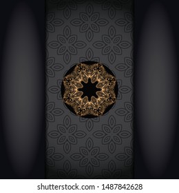 Vintage luxury decorative design of golden mandala. Vector illustration. Floral ornament