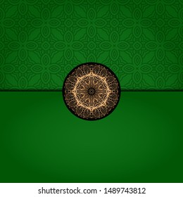 Vintage luxury decorative design of golden mandala. Vector illustration. Floral ornament
