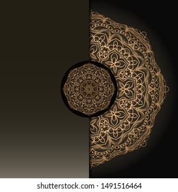 Vintage luxury decorative design of golden mandala. Vector illustration. Floral ornament