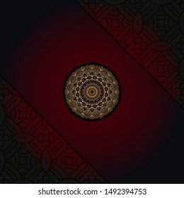 Vintage luxury decorative design of golden mandala. Vector 