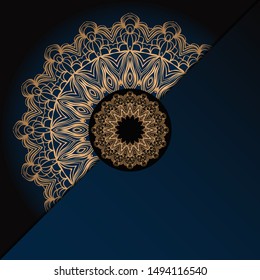 Vintage luxury decorative design of golden mandala. Vector illustration. Floral ornament