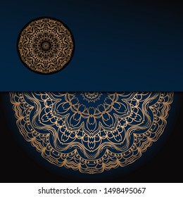 Vintage luxury decorative design of golden mandala. Vector illustration. Floral ornament