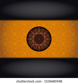 Vintage luxury decorative design of golden mandala. Vector illustration. Floral ornament